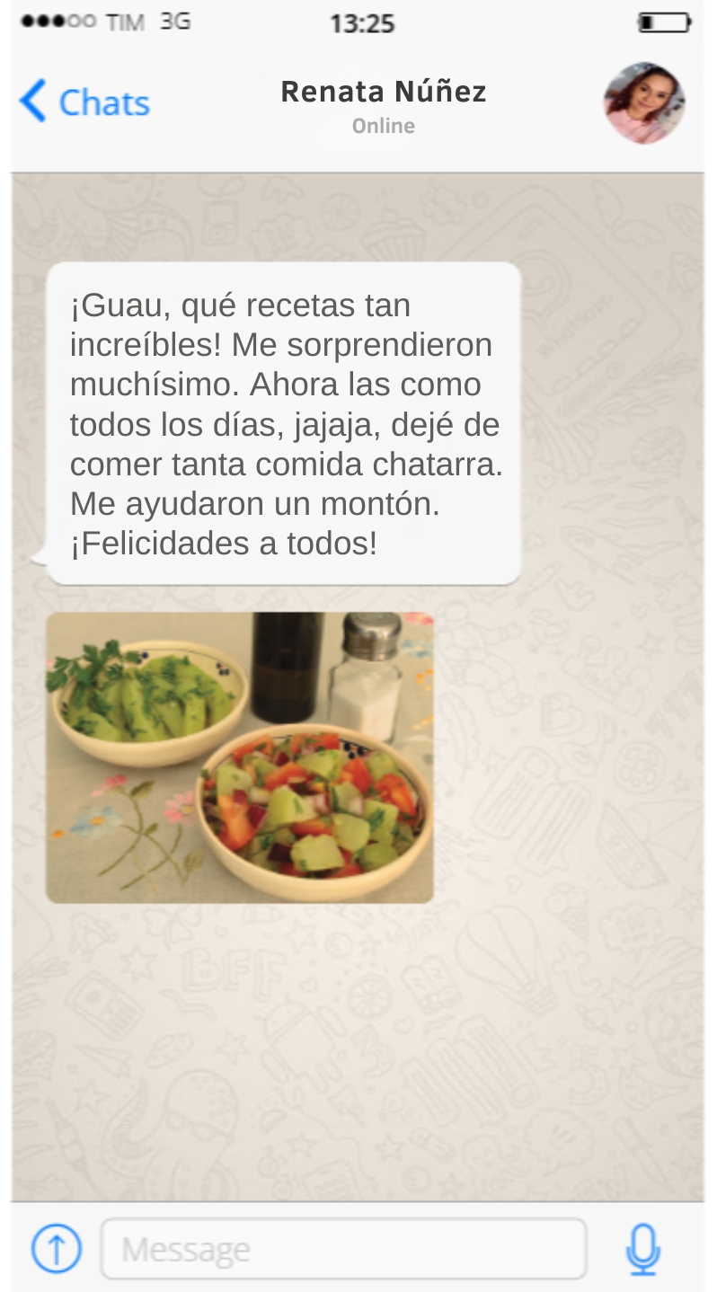 Testimonios Whatsapp Ensaladas